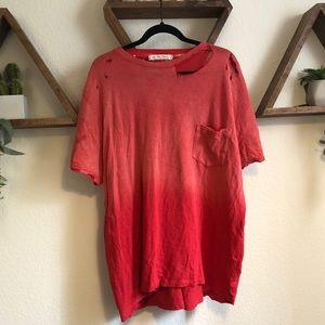 Distressed oversized shirt